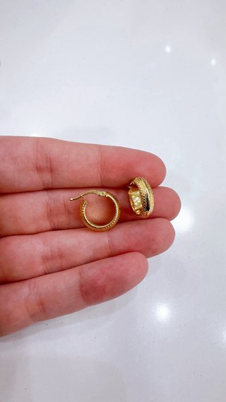 Orecchini a cerchio diamantati in oro 18kt 750