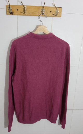 Polo Massimo Dutti Rosa Manga Larga