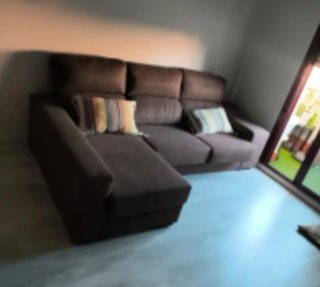 Chaiselongue marrón tela