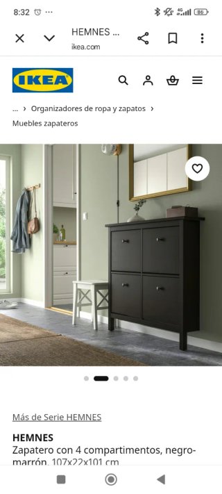 Zapatero HEMNES IKEA Negro/Marrón