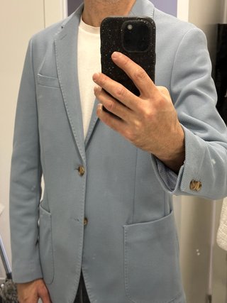 Americana Verano Talla 48 Azul Grisáceo