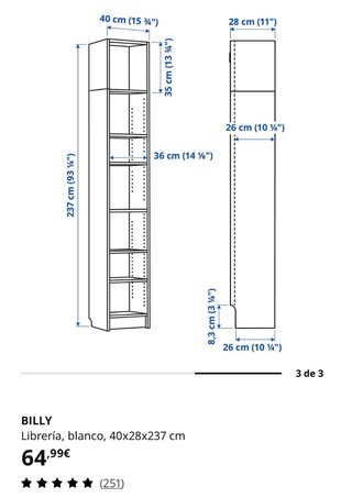 Estantería Billy Ikea Blanca
