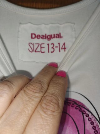 Vestido Desigual Corazón Rosa y Blanco
