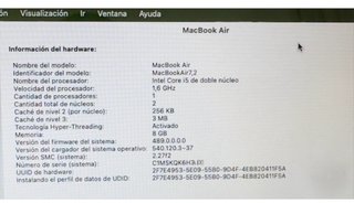 MacBook Air 13 Pulgadas 2015 i5 8GB 125GB Plata