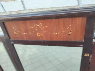 Espejo antiguo libro o tríptico S.XIX madera nogal