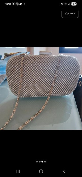 Bolso de mano fiesta plateado brillantes