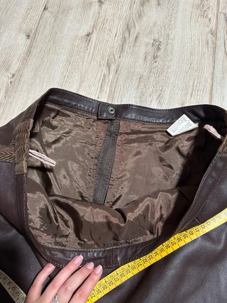 Saia Vintage Pele Genuína Castanha 5 xl
