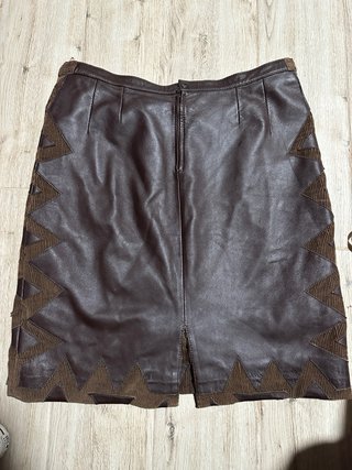 Saia Vintage Pele Genuína Castanha 5 xl