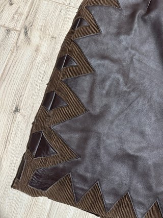 Saia Vintage Pele Genuína Castanha 5 xl