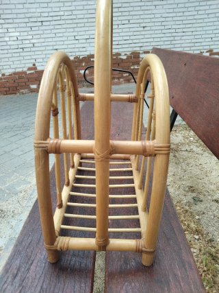 Revistero/Toallero o leñero Vintage madera Bambú