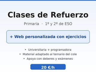 Clases refuerzo primaria/ESO + web personalizada