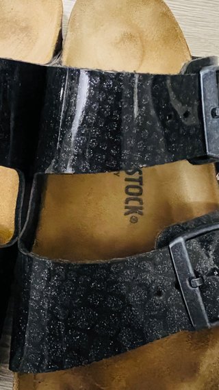 Sandalias Birkenstock Estampadas Negras-Gris