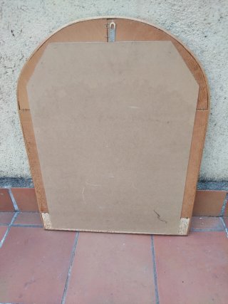 Espejo curvo madera Bambú y Ratán vintage años 60