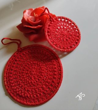 Set 2 Centrini Rossi 15cm e 10cm