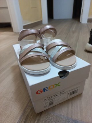 Sandalias Geox Niña Talla 36 Rosa y Plata