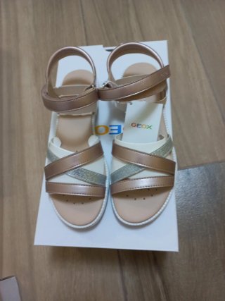 Sandalias Geox Niña Talla 35 Rosa y Plata