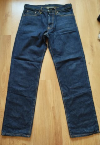 Pantalón Evisu Azul con Logo Blanco