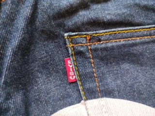 Pantalón Evisu Azul con Logo Blanco