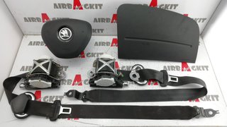 SKODA FABIA 2012 - 2014 RESTYLING CINTURONES CONECTOR VERDE KIT AIRBAGS COMPLETO SKODA FABIA 2ª GENER. 2012-2013- 2014 RES...
