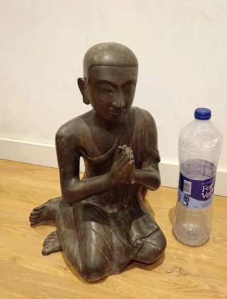 Grandi sculture di monaci orientali (bronzo/ferro)