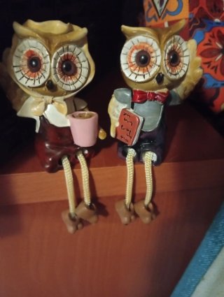 Figuras de búhos decorativas (2 unidades)
