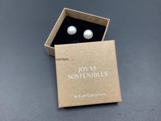 pendientes oro 18k con piedra con perla