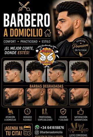 Barbero a domicilio, servicio exclusivo