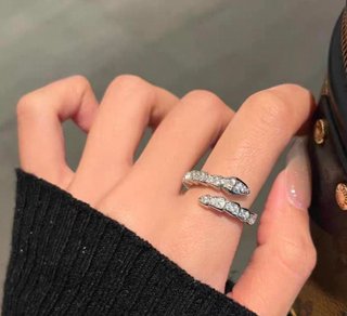 Anillo serpiente ajustable plata