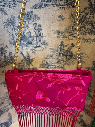 Bolso Clutch Mantón Buganvilla Dorado