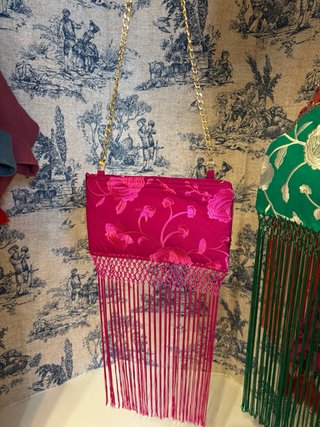 Bolso Clutch Mantón Buganvilla Dorado