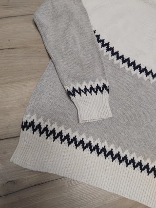 Jersey blanco y gris talla S