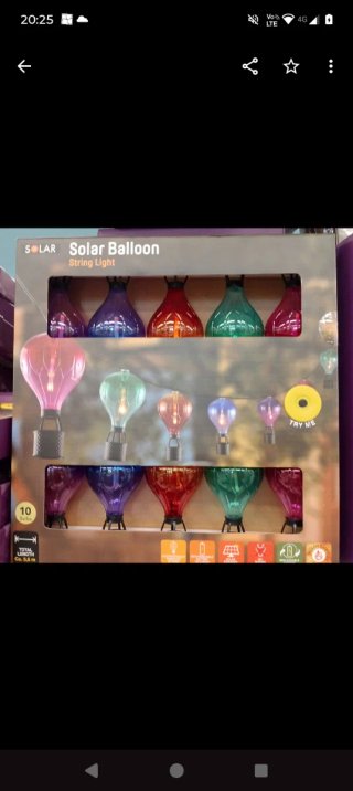 Guirnalda Solar Luces Globo 10 LED