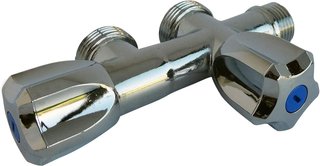 Grifo Doble montada en la Pared para la conexión de Dos máquinas de Lavado.SOMATHERM FOR YOU HML1534