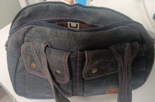 Bolso Adolfo Dominguez Gris y Rosa, 14€!!