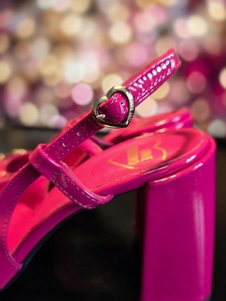 Love Moschino Fucsia Slingback Tacco Blocco