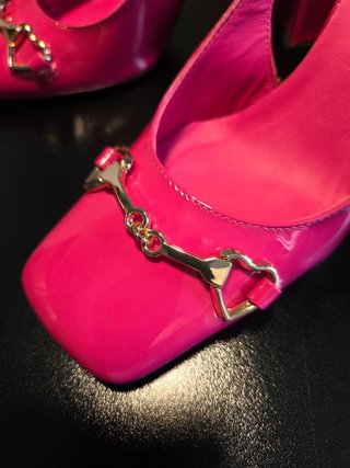 Love Moschino Fucsia Slingback Tacco Blocco