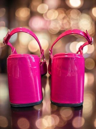 Love Moschino Fucsia Slingback Tacco Blocco