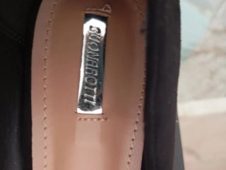 Zapatos tacón ancho ante negro
