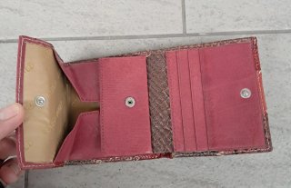 Portafoglio Coveri Pelle Patchwork Rosso Marrone