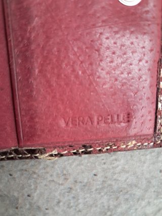 Portafoglio Coveri Pelle Patchwork Rosso Marrone