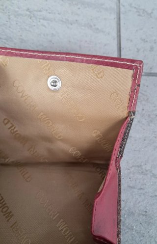 Portafoglio Coveri Pelle Patchwork Rosso Marrone