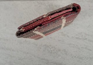 Portafoglio Coveri Pelle Patchwork Rosso Marrone