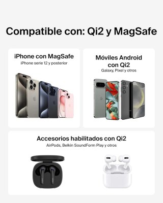 Belkin Cargador Inalámbrico Compatible con MagSafe