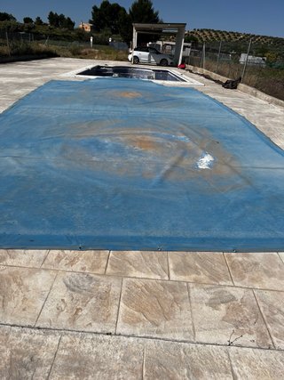 Lona para piscina azul