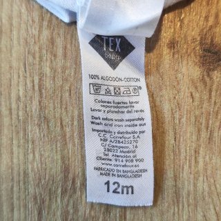 Camiseta 100% algodón 9-12 meses