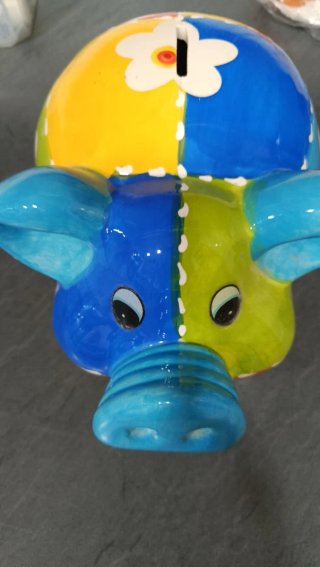 Hucha Cerdito Cerámica Multicolor