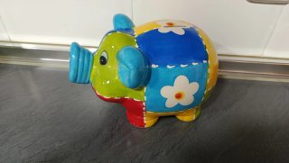 Hucha Cerdito Cerámica Multicolor