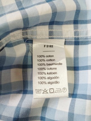 Camisa Lacoste cuadros azul y blanco