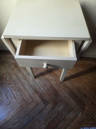 Mesa auxiliar madera cruda