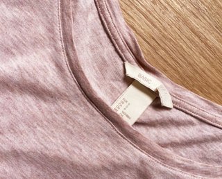 Camiseta H&M Mujer Rosa Jaspeado Talla S